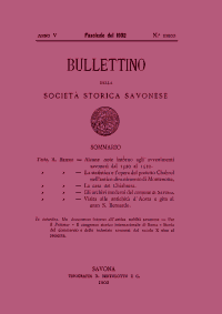 «Bullettino della Società Storica Savonese (1898-1906)», scaricabile